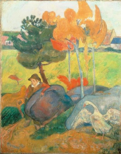 Little Breton with Goose by Paul Gauguin